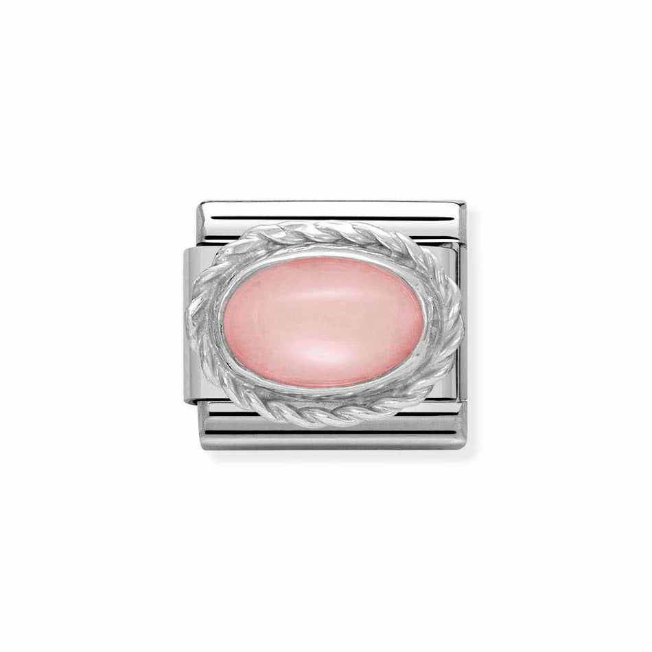 Nomination Classic Link Rich Set Pink Opaline Charm in Silver
