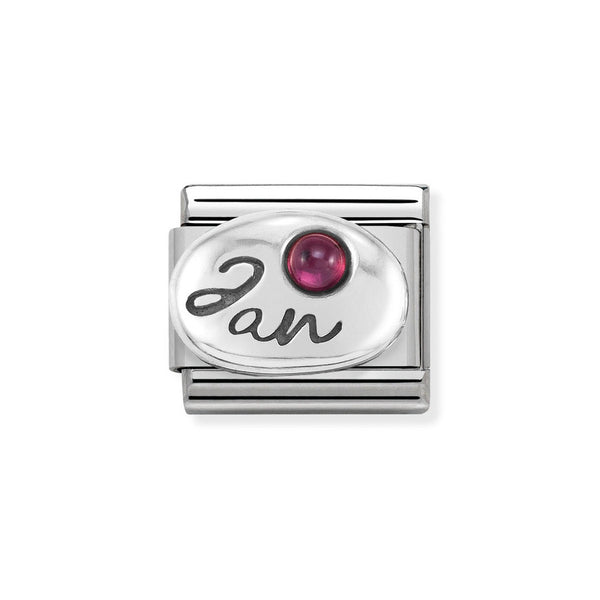 Nomination Classic Link January Garnet Charm in Silver