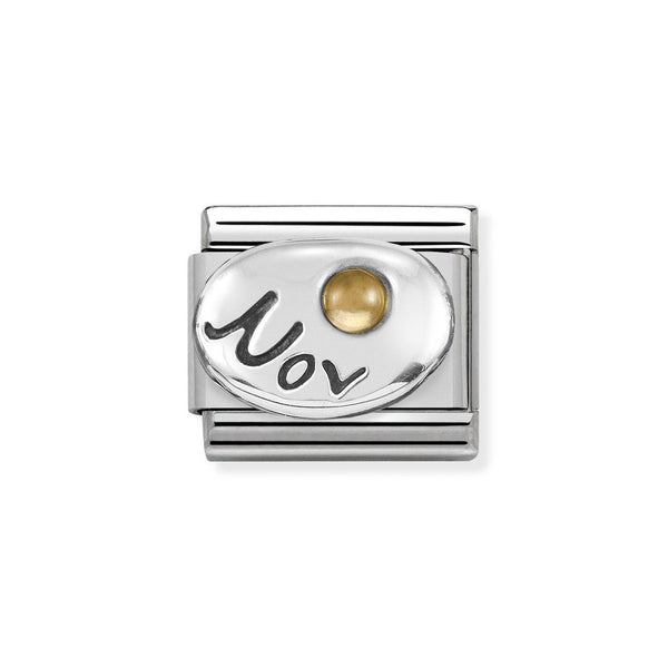 Nomination Classic Link November Citrine Charm in Silver