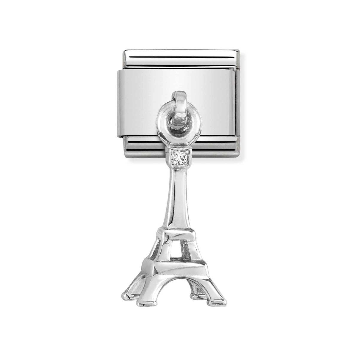 Nomination Classic Link Pendant CZ Eiffel Tower Charm in Silver