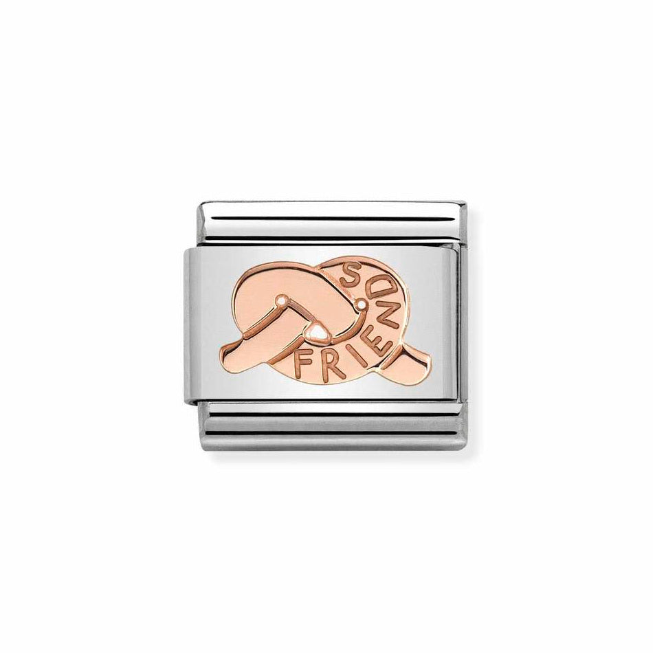 Nomination Classic Link Friend Knot Charm in Rose Gold