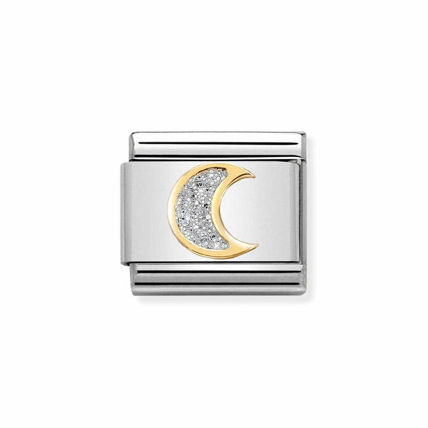 Nomination Classic Link Glitter Moon Charm in Gold