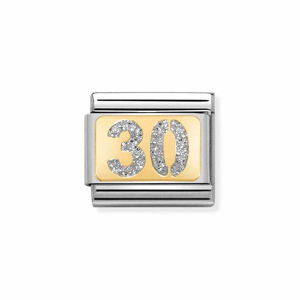 Nomination Classic Link Gold Glitter Number 30 Charm