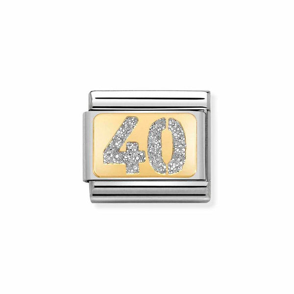 Nomination Classic Link Gold Glitter Number 40 Charm