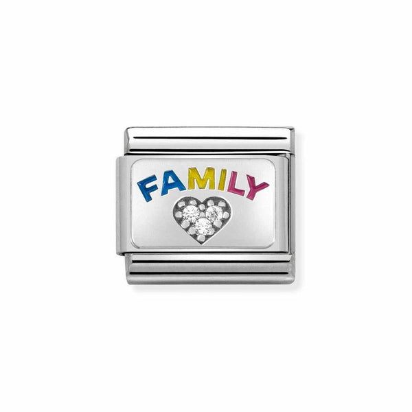 Nomination Classic Link Family Charm in Silver with Cubic Zirconia