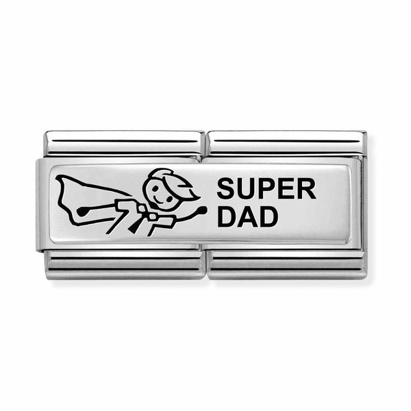 Nomination Double Link Super Dad Charm in Silver