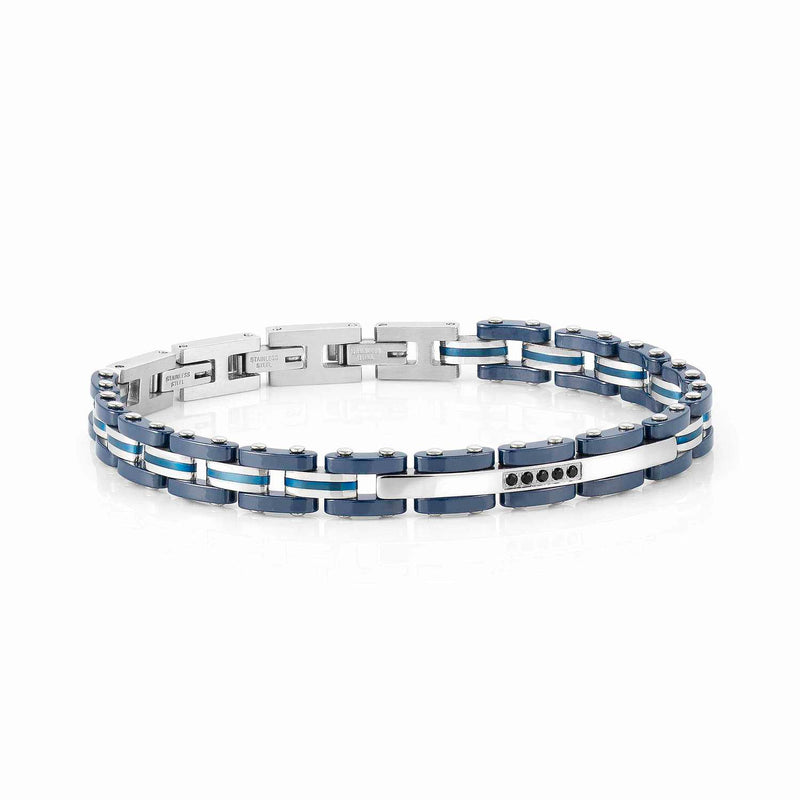 Nomination Strong Bracelet Blue with Black CZ