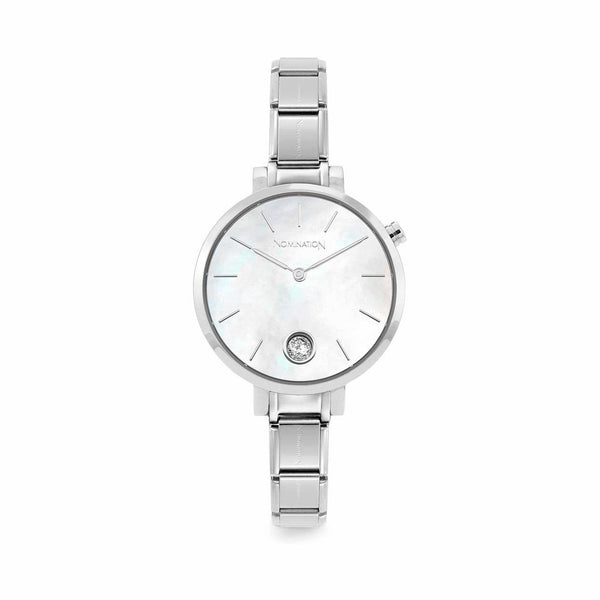 Nomination Paris Watch Mother of Pearl with CZ in Steel