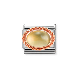 Nomination Classic Link Rich Set Citrine Charm in Rose Gold