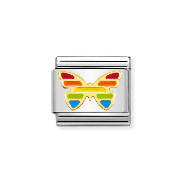 Nomination Classic Link Rainbow Butterfly Charm in Gold