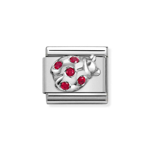 Nomination Classic Link Ladybug with CZ Charm in Silver