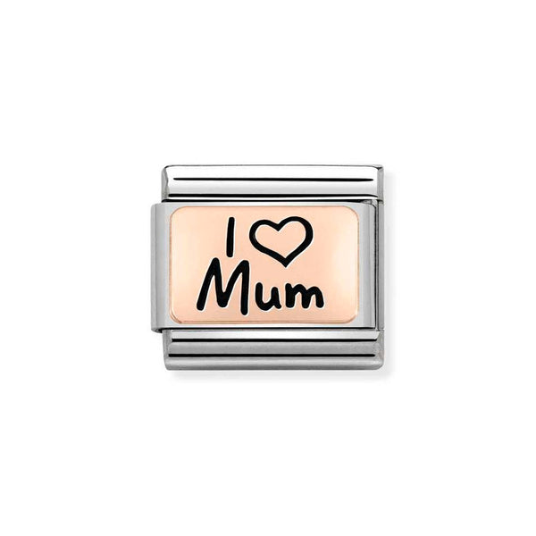 Nomination Classic Link I Love Mum Charm in Rose Gold