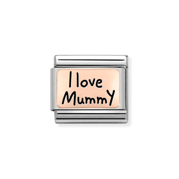 Nomination Classic Link I Love Mummy Charm in Rose Gold