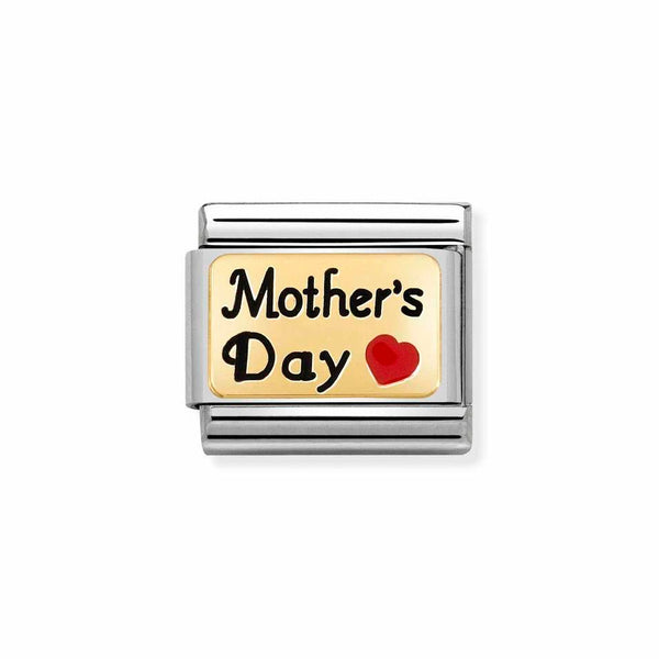 Nomination Classic Link Mothers Day Red Heart Charm in Gold