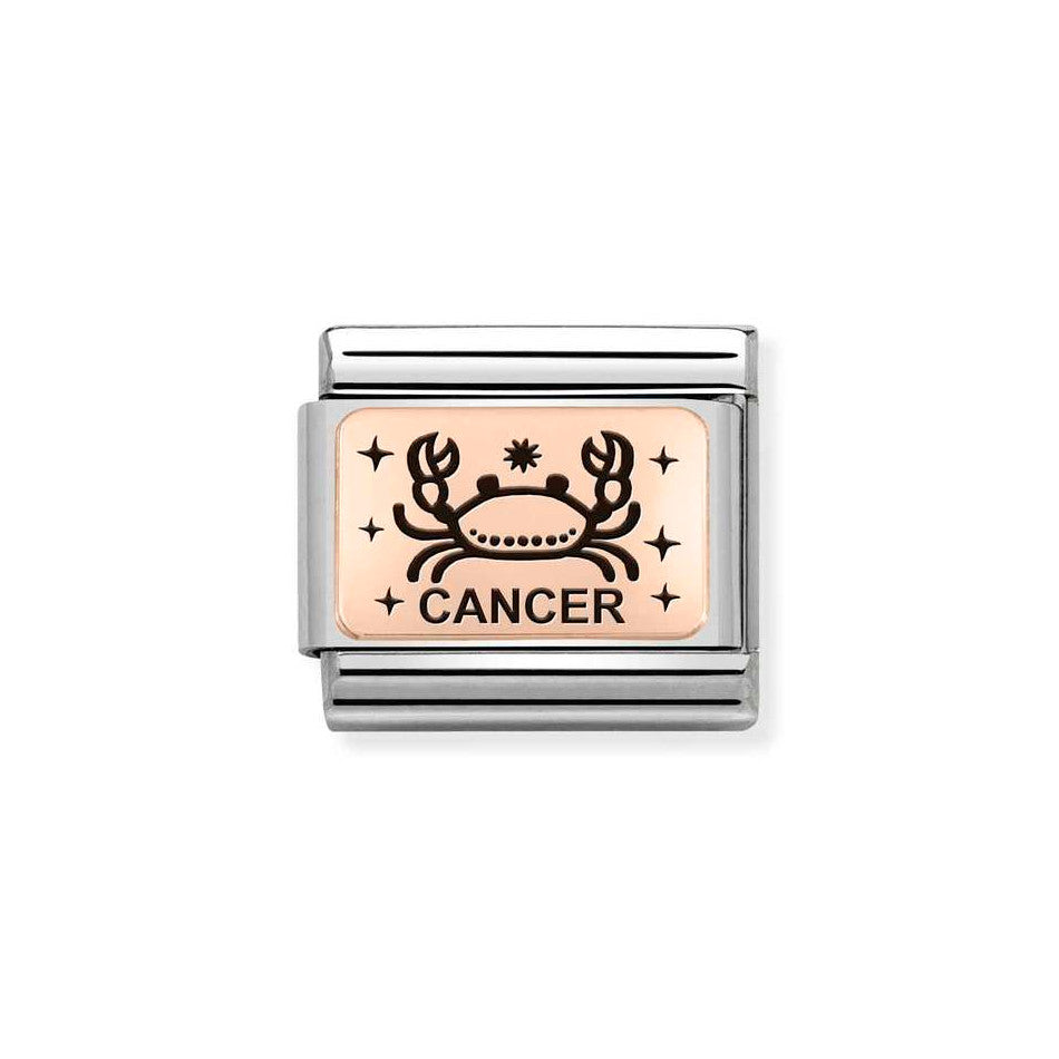 Nomination Classic Link Cancer Charm in Rose Gold