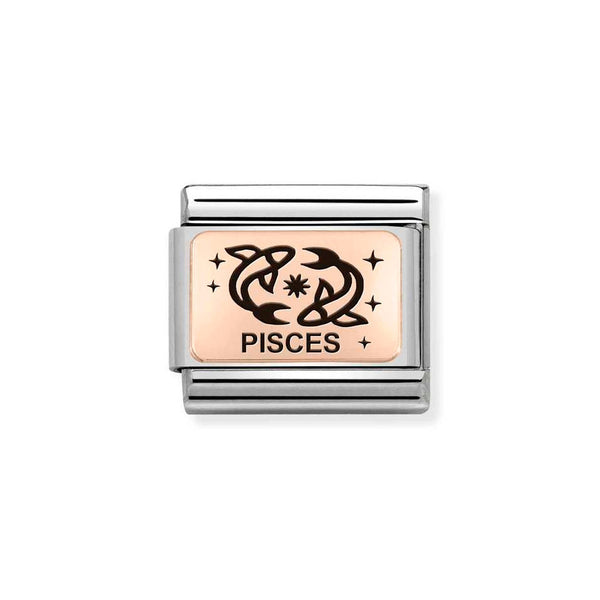 Nomination Classic Link Pisces Charm in Rose Gold