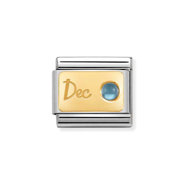 Nomination Classic Link December Topaz Charm in Yellow Gold