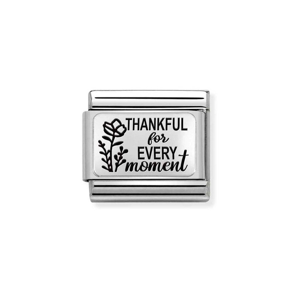 Nomination Classic Link Thankful for Every Moment Charm in Silver