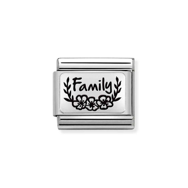 Nomination Classic Link Family with Flowers Charm in Silver