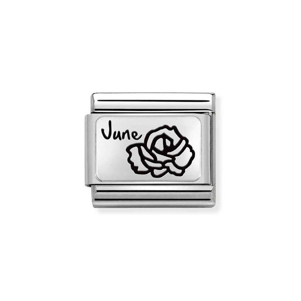 Nomination Classic Link June Rose Charm in Silver