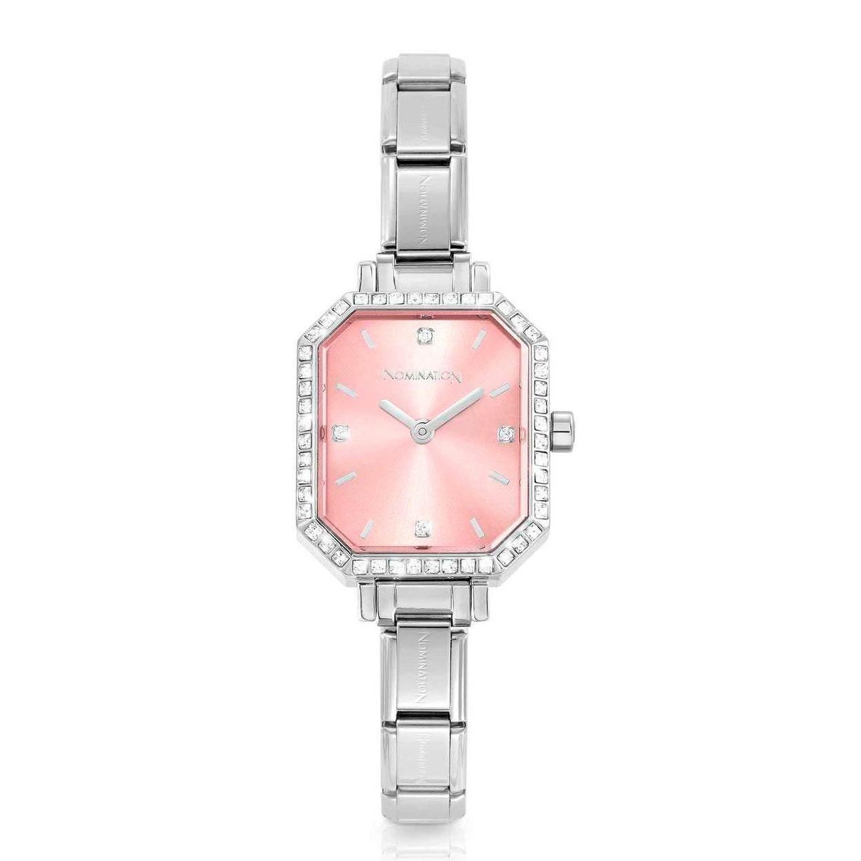 Nomination Paris Watch with Stones Pink in Steel