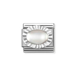 Nomination Classic Link Diamond Cut Moonstone Charm in Silver