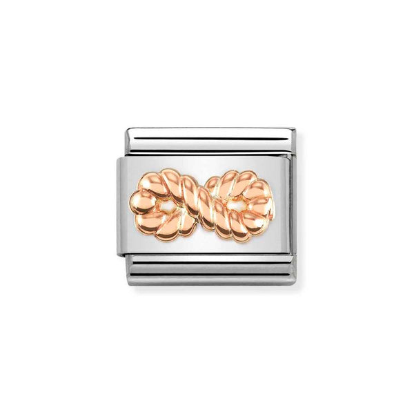Nomination Classic Link Textured Infinity Charm in Rose Gold
