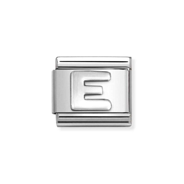 Nomination Classic Link Letter E Charm in Silver
