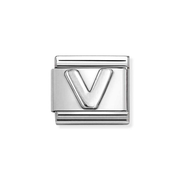 Nomination Classic Link Letter V Charm in Silver
