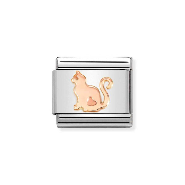 Nomination Classic Link Cat Charm in Rose Gold