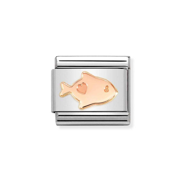 Nomination Classic Link Fish Charm in Rose Gold