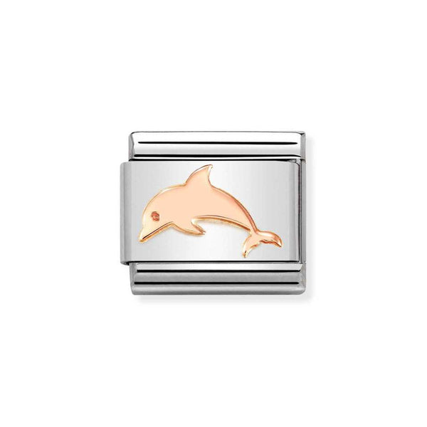 Nomination Classic Link Dolphin Charm in Rose Gold