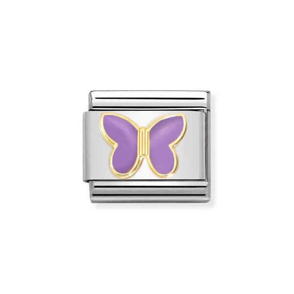 Nomination Classic Link Lilac Butterfly Charm in Gold