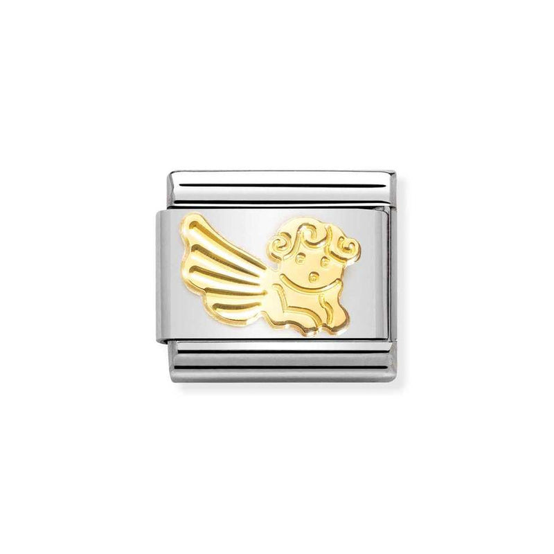 Nomination Classic Link Etched Angel Charm in Gold