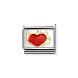 Nomination Classic Link Devil Heart Charm in Gold