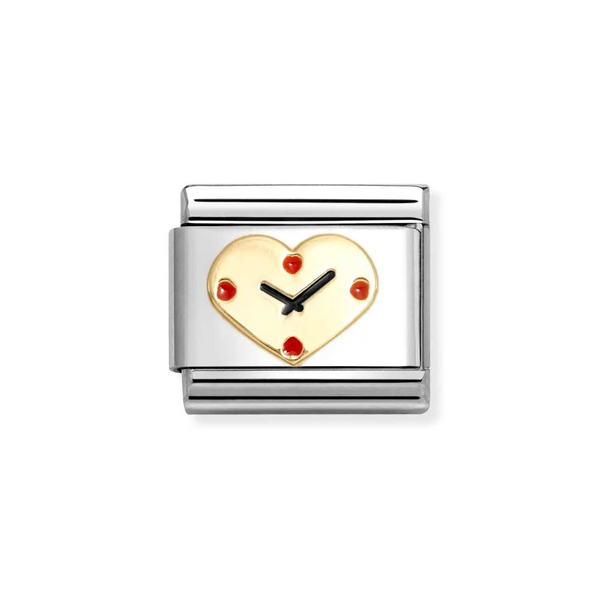 Nomination Classic Link Heart Clock Charm in Gold
