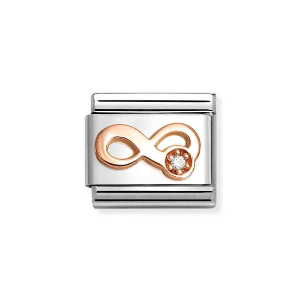 Nomination Classic Link Infinity CZ Charm in Rose Gold