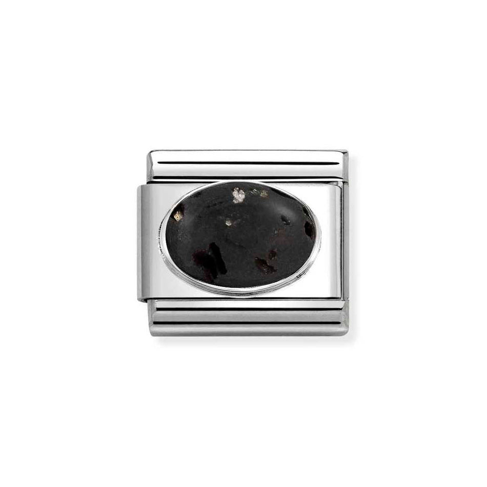 Nomination Classic Link Lava Stone Charm in Silver