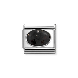 Nomination Classic Link Lava Stone Charm in Silver