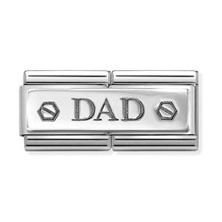 Nomination Double Link Dad Hex Screws Charm in Silver
