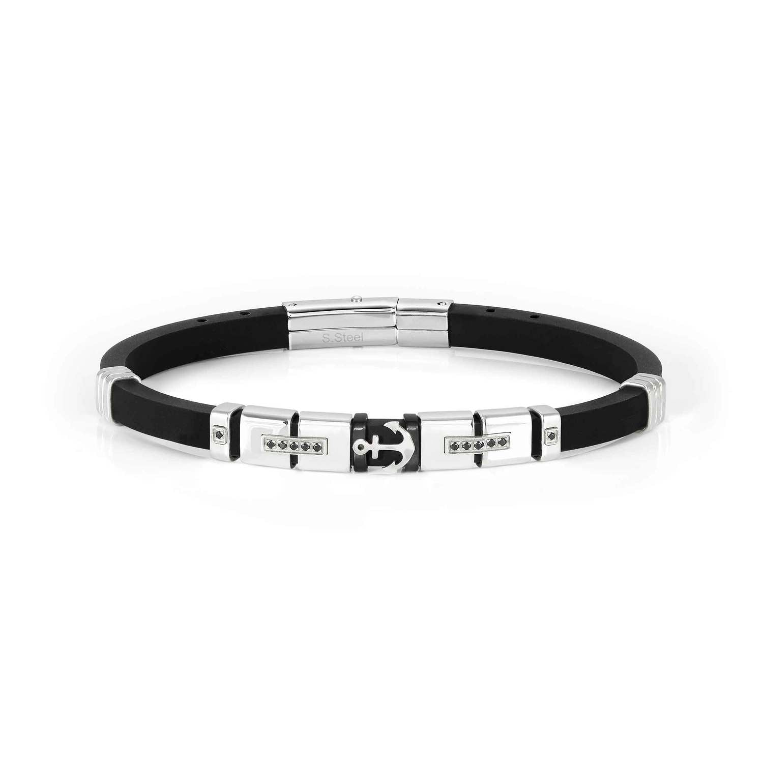 Nomination City New Edition Bracelet Steel Anchor Black CZ