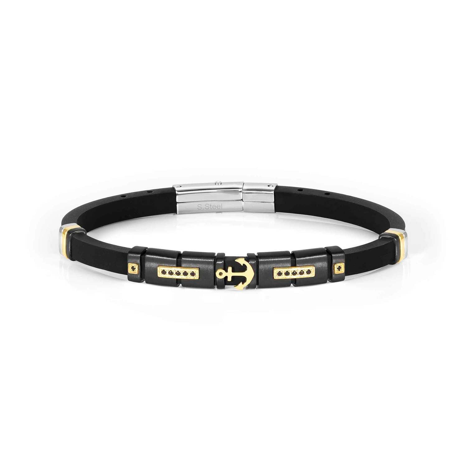 Nomination City New Edition Bracelet Gold Anchor Black CZ