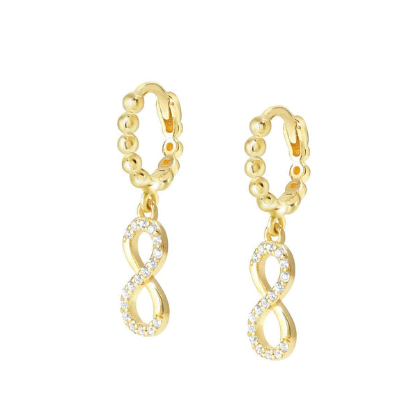 Nomination Lovecloud Gold Infinity Drop CZ Earrings