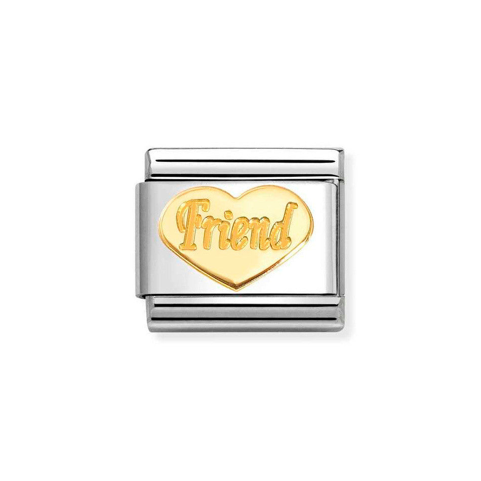 Nomination Classic Link Friend Heart Charm in Gold