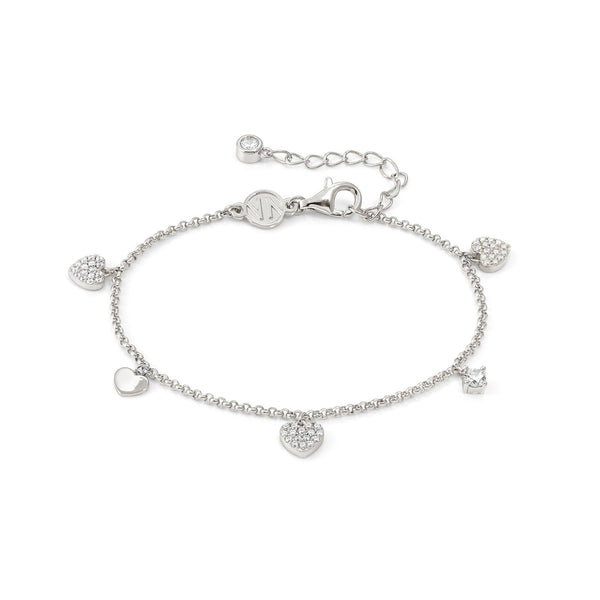 Nomination Lucentissima Hearts Bracelet in Silver with White CZ