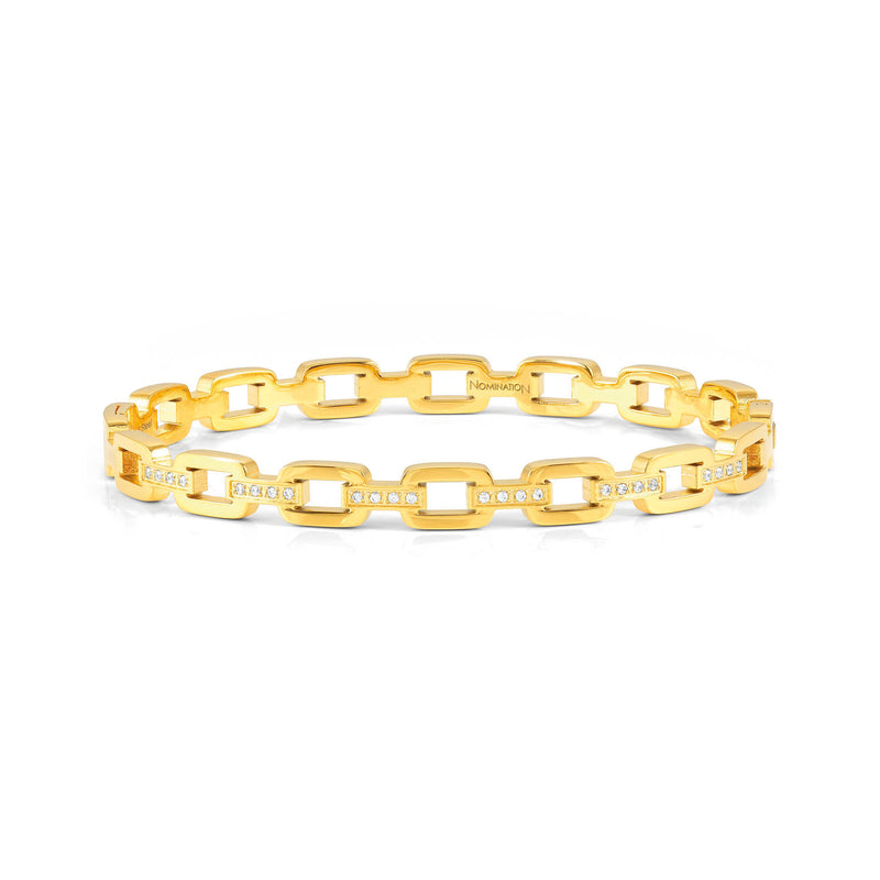 Nomination Pretty Bangles Gold Chain Style with CZ