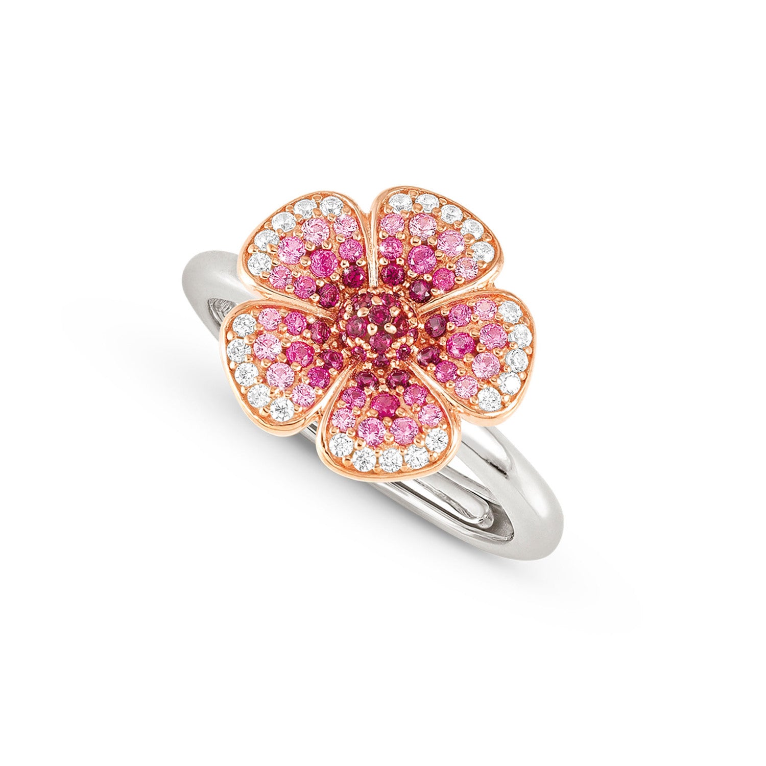 Nomination Crysalis Flower Ring Silver with Cubic Zirconia