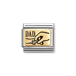 Nomination Classic Link Dad with Hands Charm in Gold