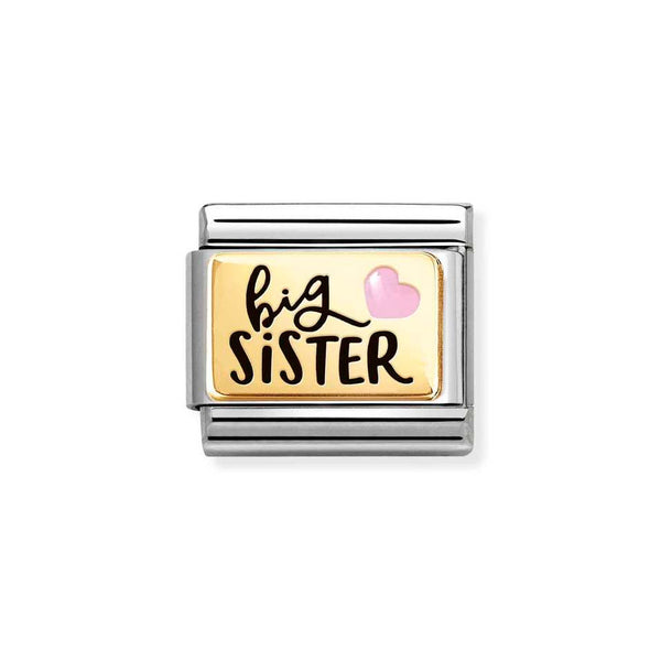 Nomination Classic Link Big Sister Charm in Gold