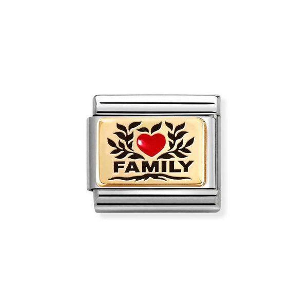  Nomination Classic Link Family Red Heart Charm in Gold